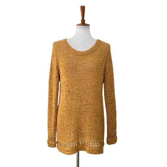 Soft Surroundings Sweaters - Soft Surroundings Womens Dune Pullover Sweater Top Long Sleeve Yellow S Small